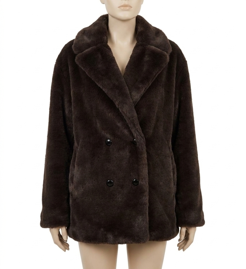 NEW MOLLY BRACKEN faux fur coat in brown